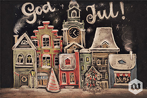 Postcard God Jul! Artist Olesia Volkova